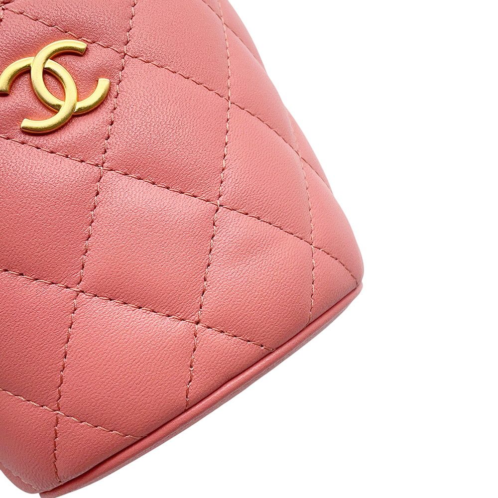 Chanel Chain Shoulder Bag CC Logo Quilted Vanity Top Handle Lambskin — view 7