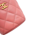 Chanel Chain Shoulder Bag CC Logo Quilted Vanity Top Handle Lambskin — view 7