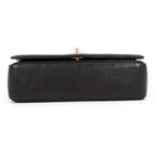 Chanel Chain Shoulder Bag Mademoiselle Stitch Double Flap Leather 2-Way Black — view 3