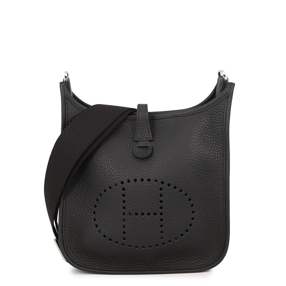 Hermes Shoulder Bag Evelyne 3 23 Black Silver Taurillon Clemence