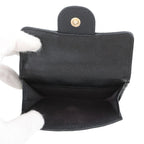 Chanel Trifold Wallet Quilted CC Logo Classic Small Flap Caviar Leather Black — view 6