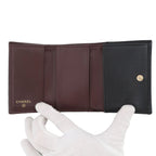 Chanel Trifold Wallet Quilted CC Logo Classic Small Flap Caviar Leather Black — view 4