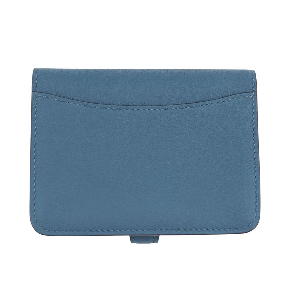 Hermes Coin Case Dogon Col Vert Silver Swift Wallet Purse — view 3