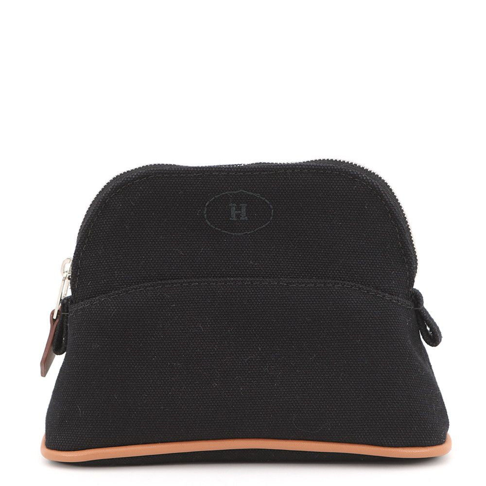 Hermes Pouch Bolide Mini Black Silver Cotton Case