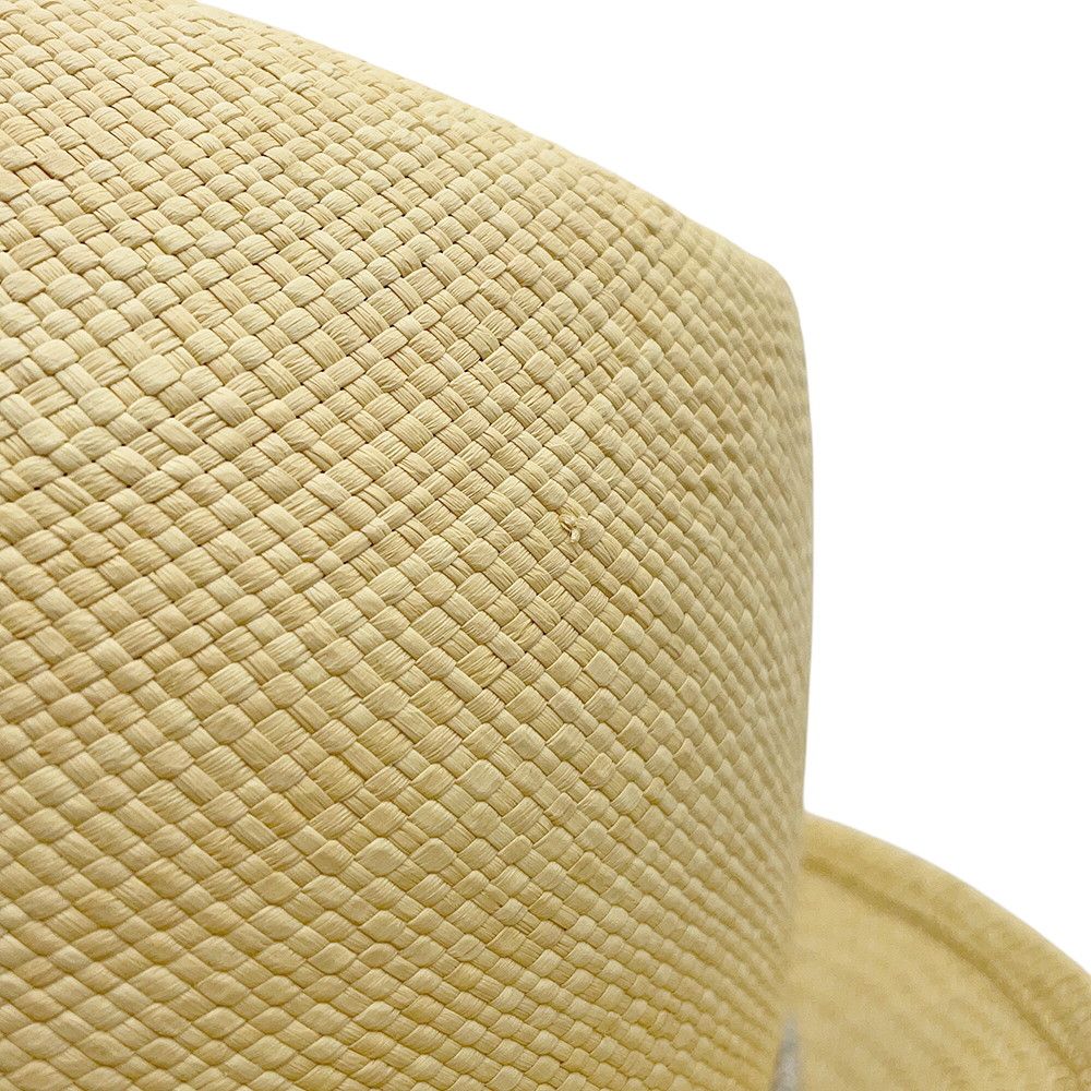 Chanel Straw Hat CC Logo Ribbon M Hat Black — view 7