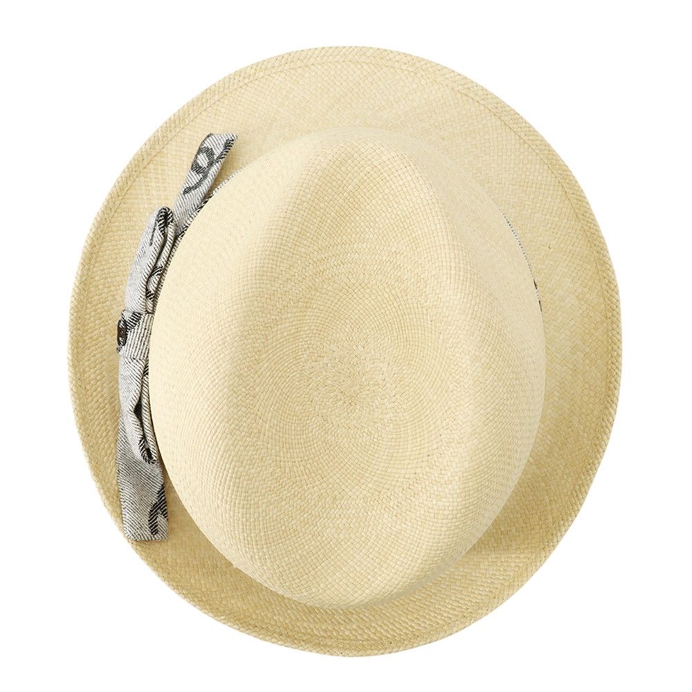 Chanel Straw Hat CC Logo Ribbon M Hat Black — view 4