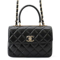 Chanel CC Logo Quilted 2-Way Shoulder Bag Black