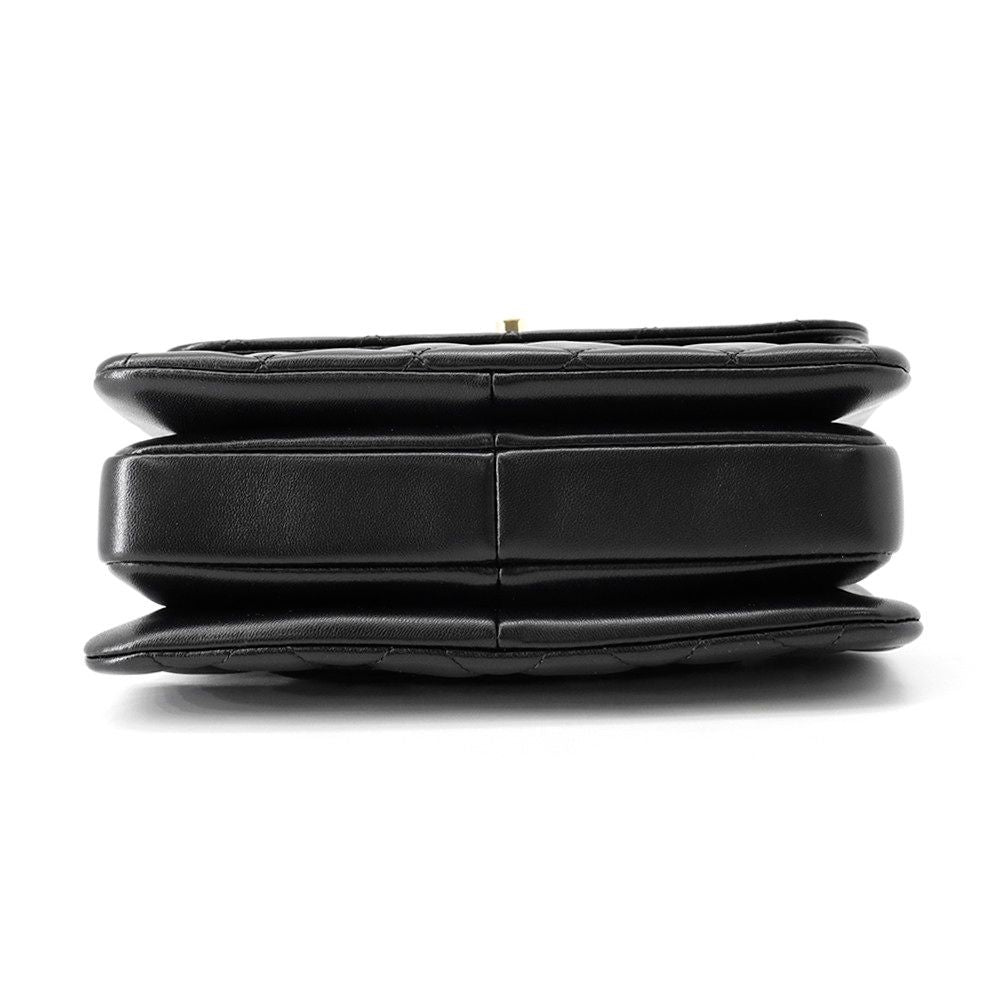 Chanel CC Logo Quilted 2-Way Shoulder Bag Black — view 3
