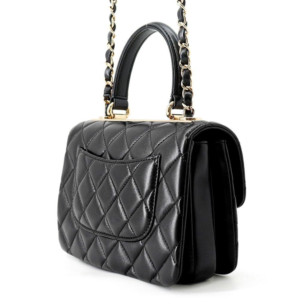 Chanel CC Logo Quilted 2-Way Shoulder Bag Black — view 2