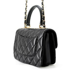 Chanel CC Logo Quilted 2-Way Shoulder Bag Black — view 2