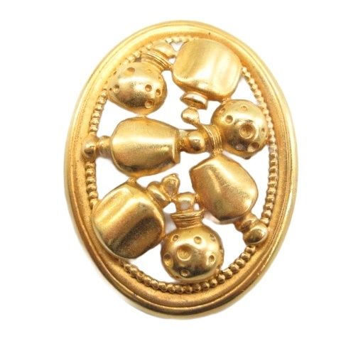 Dior Perfume Motif Brooch Gold