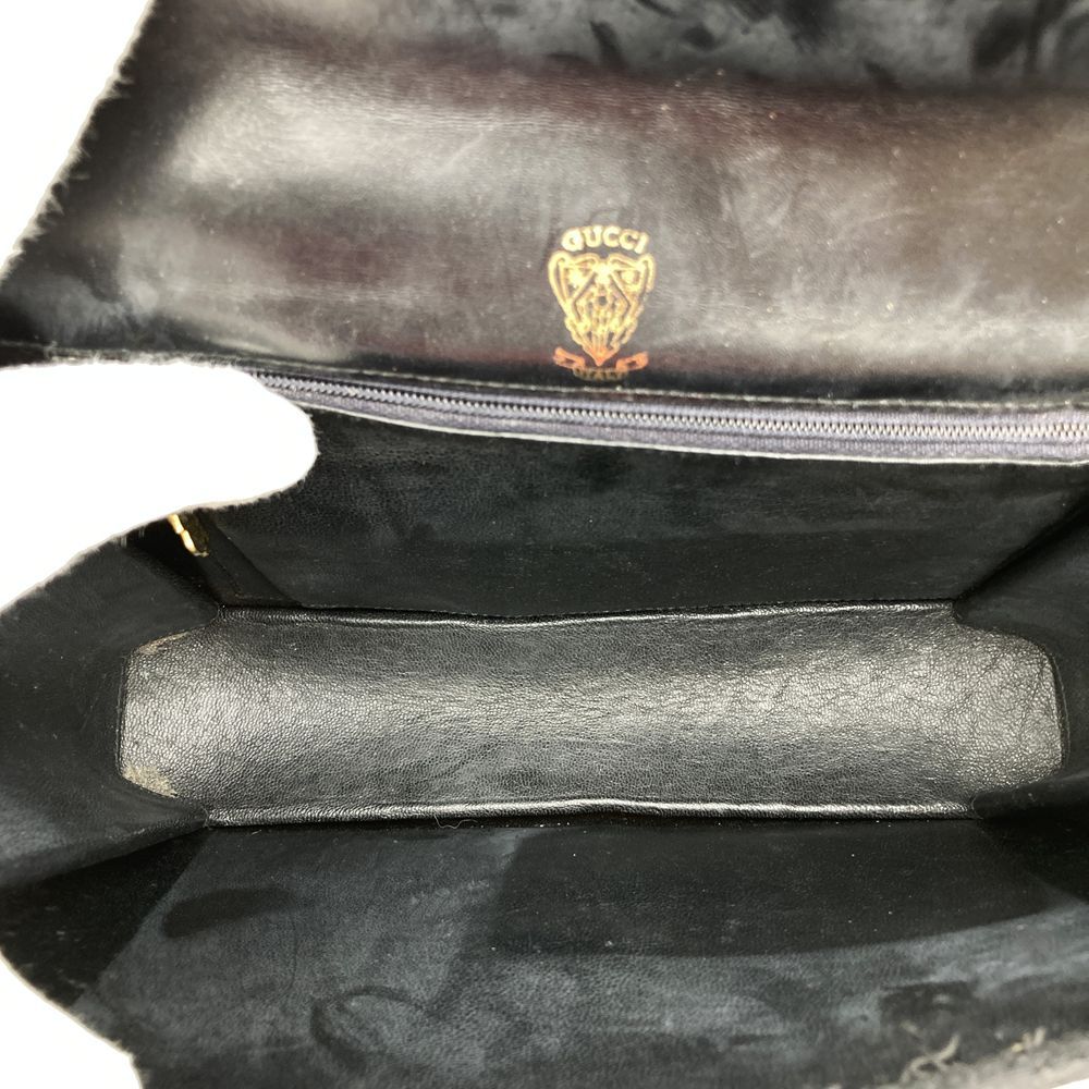 Gucci Shoulder Bag Micro GG Canvas Leather Black Vintage — view 7