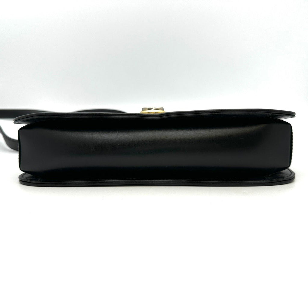 Gucci Shoulder Bag Micro GG Canvas Leather Black Vintage — view 3