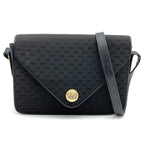 Gucci Shoulder Bag Micro GG Canvas Leather Black Vintage
