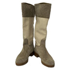 Louis Vuitton Long Boots 37 Beige Gray Brown Monogram — view 2