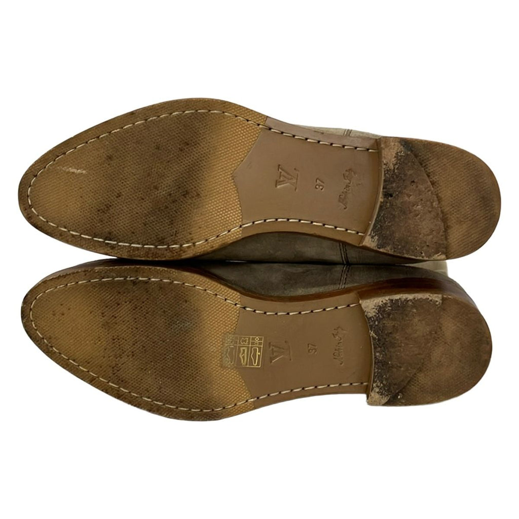 Louis Vuitton Long Boots 37 Beige Gray Brown Monogram — view 4