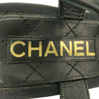 Chanel Sandals 37 C Black Ivory Beads Leather — view 5