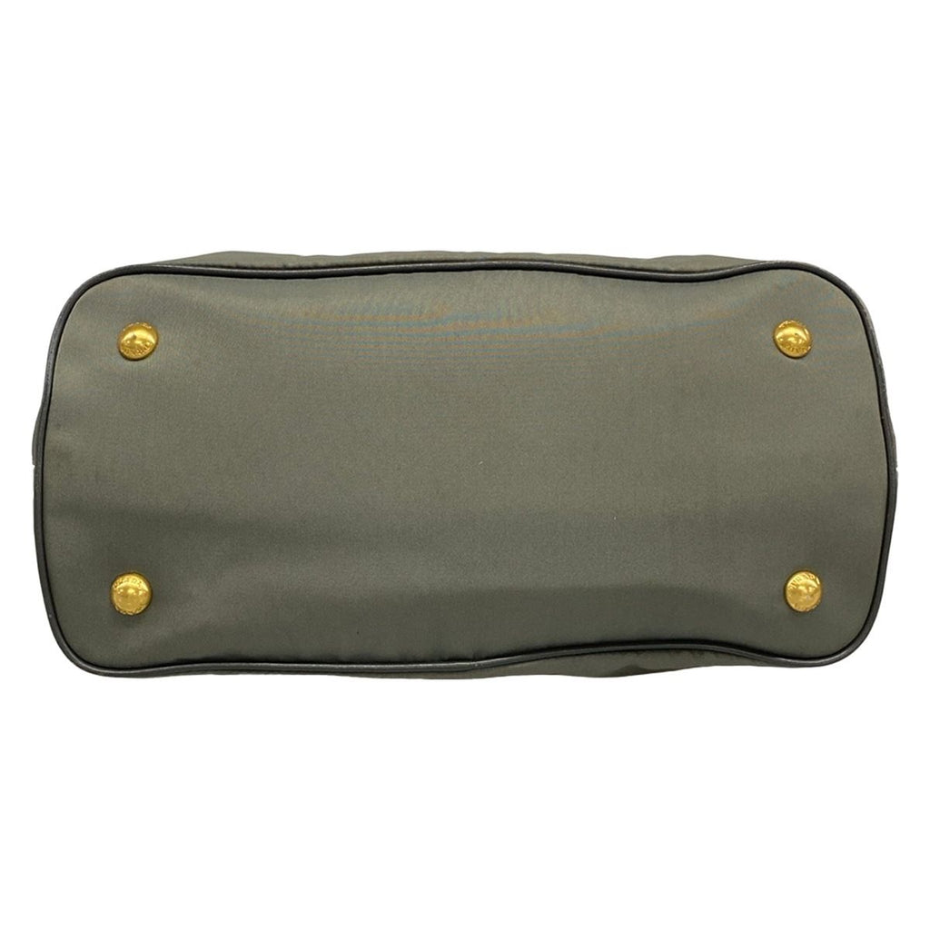 Prada Tote Khaki Dark Gray Leather — view 5