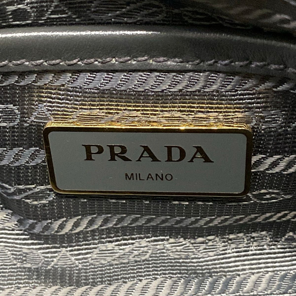 Prada Tote Khaki Dark Gray Leather — view 9