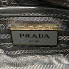 Prada Tote Khaki Dark Gray Leather — view 9
