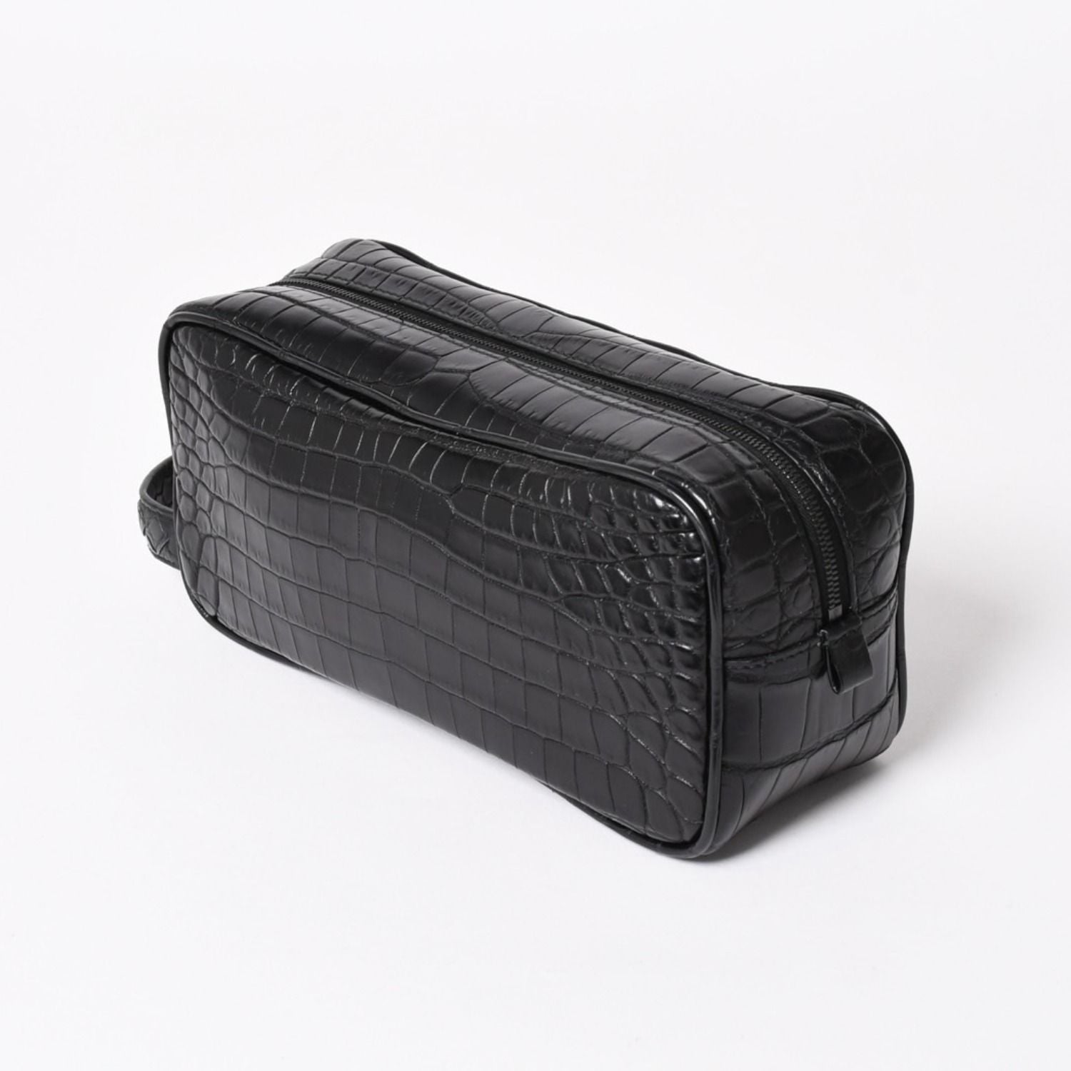 Bottega Veneta Croco Embossed Travel Pouch Black Matte — view 4