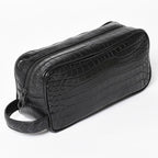 Bottega Veneta Croco Embossed Travel Pouch Black Matte — view 3
