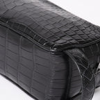 Bottega Veneta Croco Embossed Travel Pouch Black Matte — view 6