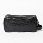Bottega Veneta Croco Embossed Travel Pouch Black Matte — view 2