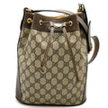 Gucci Shoulder Bag Drawstring Sherry GG Supreme Leather Vintage