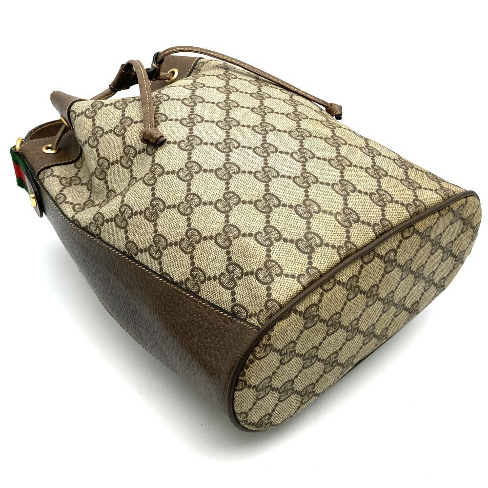Gucci Shoulder Bag Drawstring Sherry GG Supreme Leather Vintage — view 5