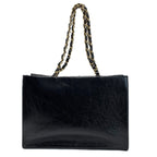 Chanel CC Logo Chain Shoulder Shiny Aged Calfskin Black with Card Tote — view 2