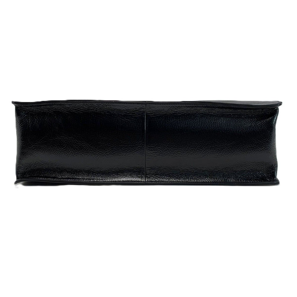 Chanel CC Logo Chain Shoulder Shiny Aged Calfskin Black with Card Tote — view 3