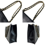 Chanel CC Logo Chain Shoulder Shiny Aged Calfskin Black with Card Tote — view 4