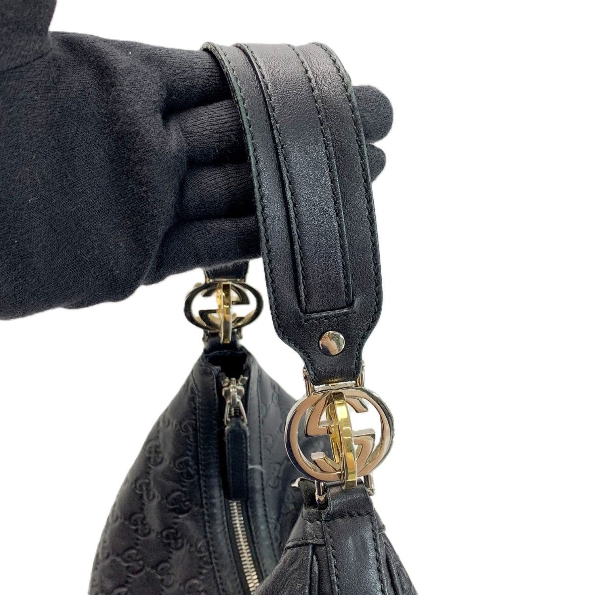Gucci Shoulder Bag Guccissima Leather Black — view 3
