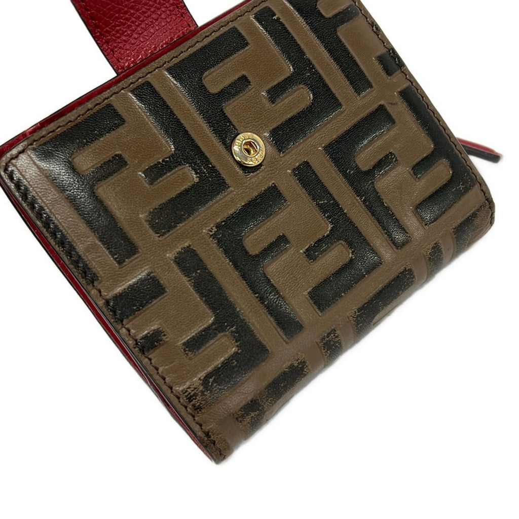 Fendi Bifold Wallet Zucca Pattern Is Brown Dark Multi Leather — view 7
