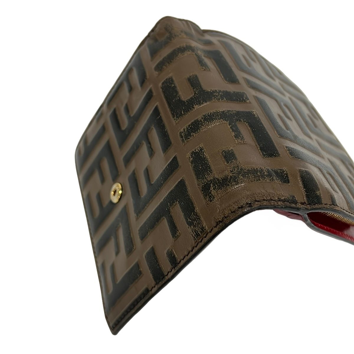 Fendi Bifold Wallet Zucca Pattern Is Brown Dark Multi Leather — view 8