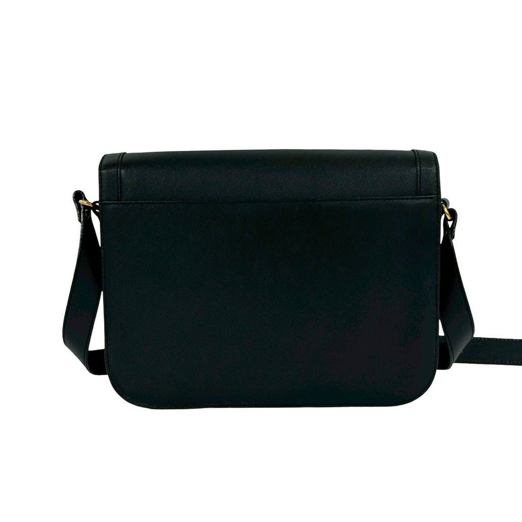 Saint Laurent Box Vintage YSL Logo Leather Shoulder Bag Black — view 3