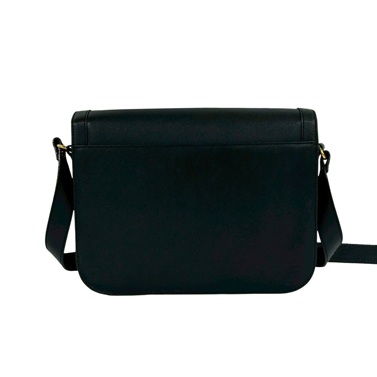 Saint Laurent Box Vintage YSL Logo Leather Shoulder Bag Black — view 3