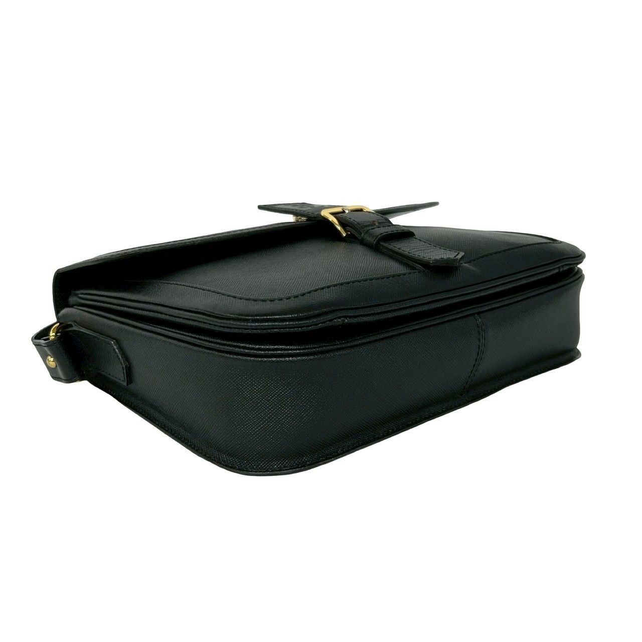 Saint Laurent Box Vintage YSL Logo Leather Shoulder Bag Black — view 7