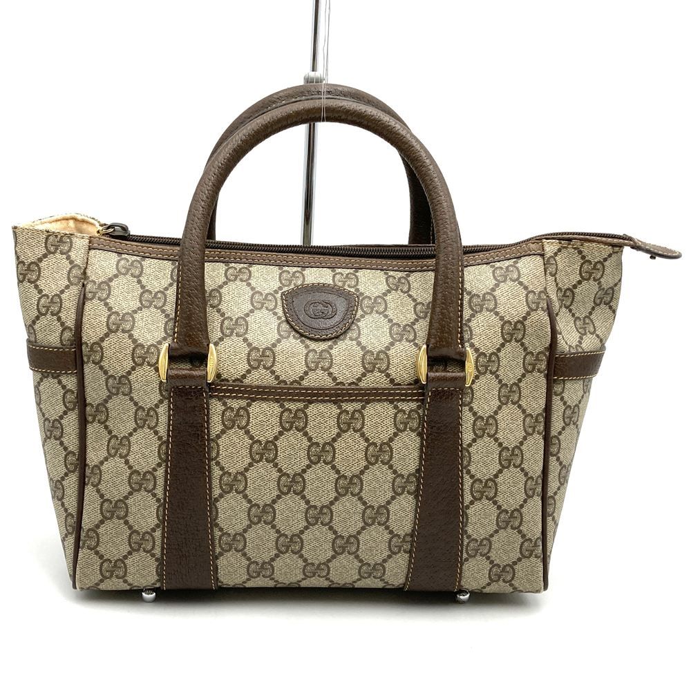 Gucci Handbag GG Supreme Leather Brown Vintage