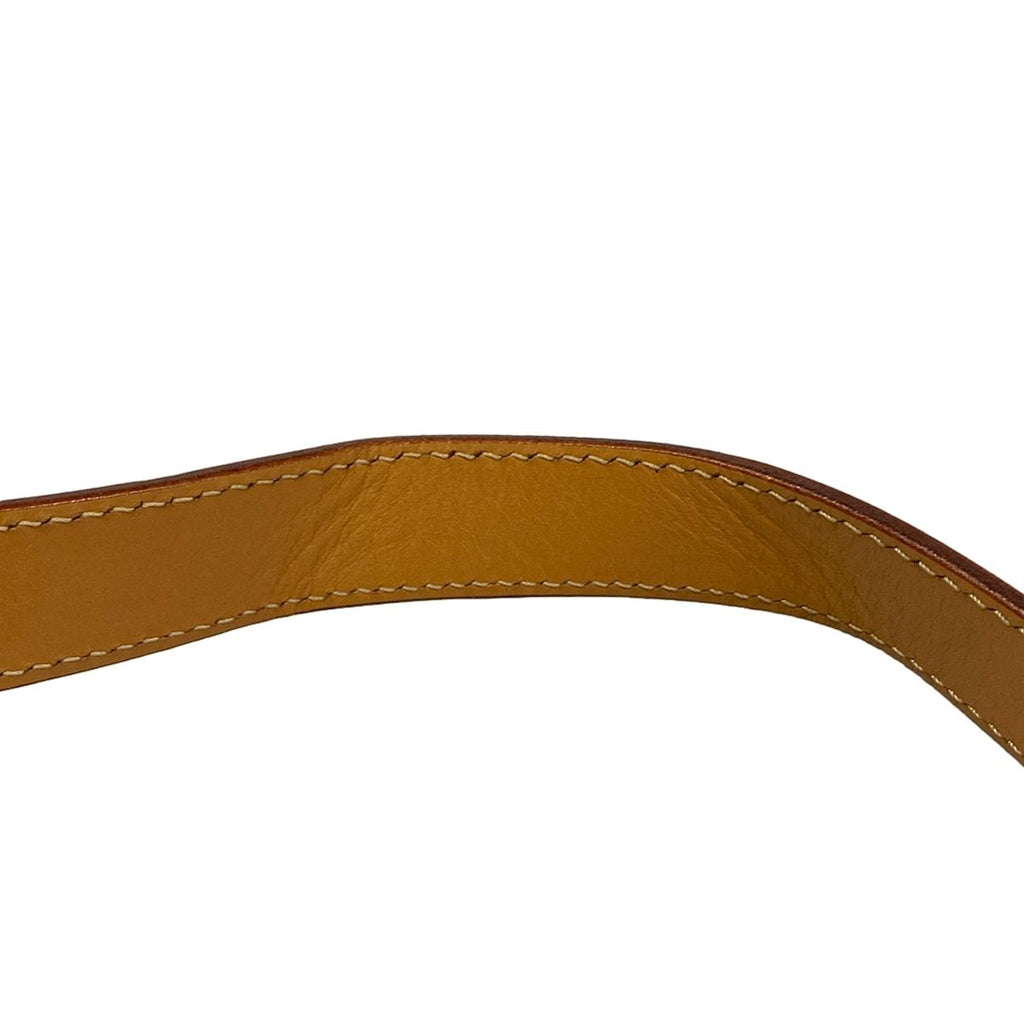 Celine Shoulder Bag Ganchini Macadam Pattern White Light Brown Leather — view 9