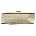 Celine Shoulder Bag Ganchini Macadam Pattern White Light Brown Leather — view 5