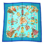 Hermes Scarf Carre 90 Hello Dolly Doll Pattern Blue