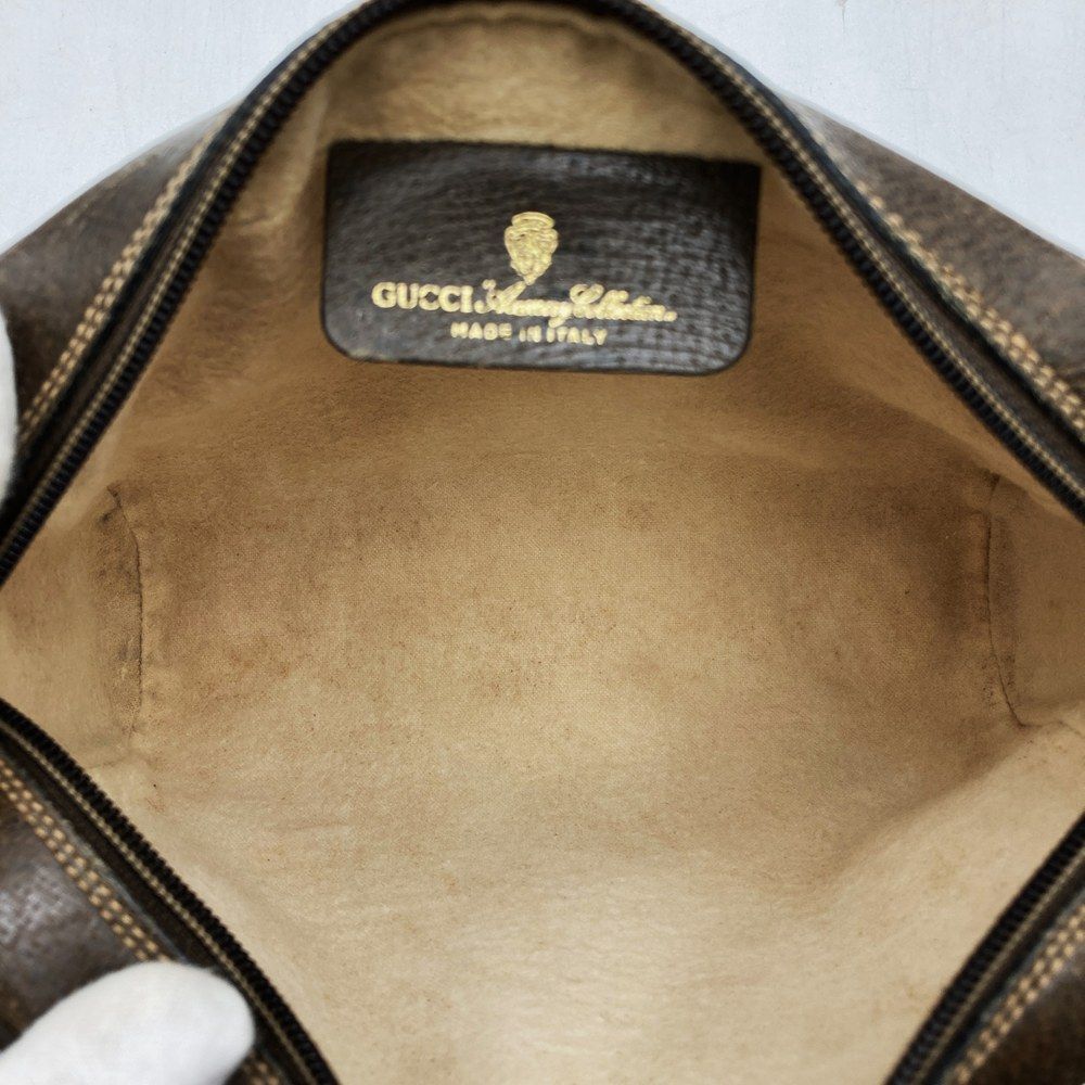 Gucci Clutch Pouch GG Supreme Sherry Brown Vintage — view 4