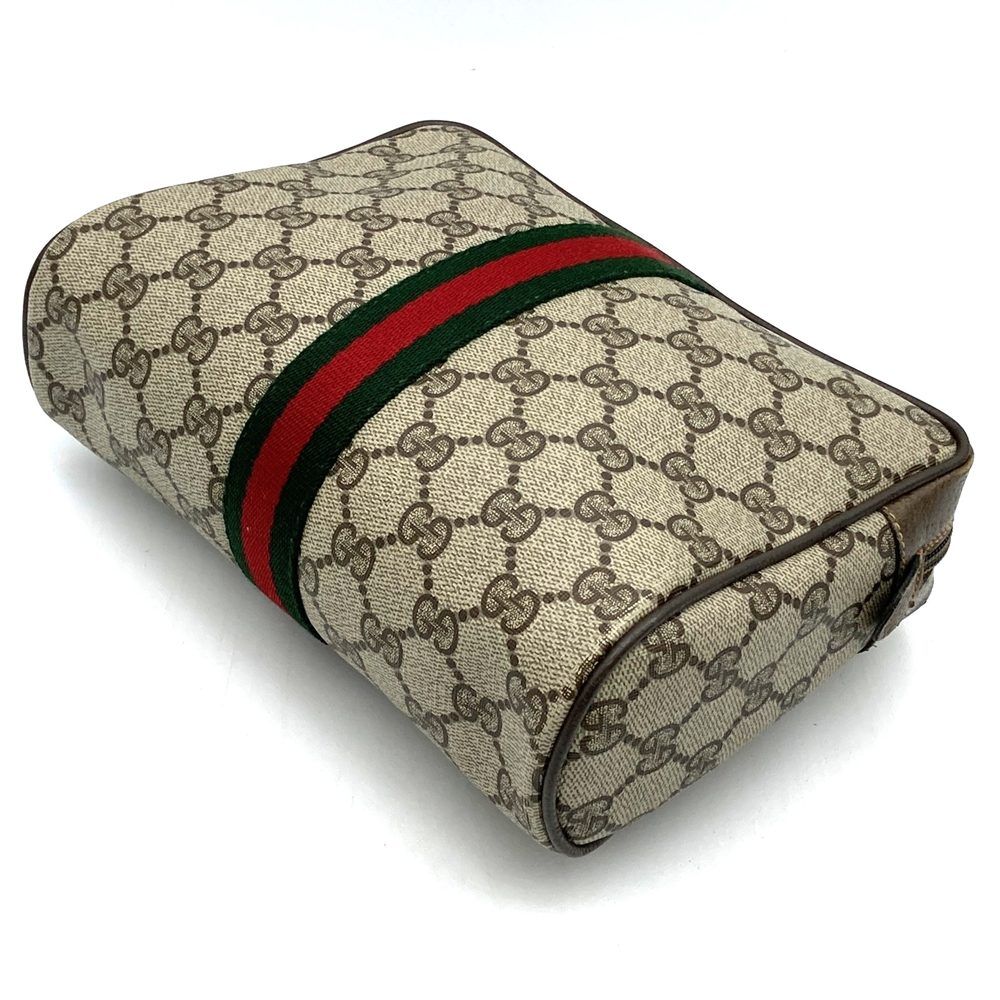 Gucci Clutch Pouch GG Supreme Sherry Brown Vintage — view 2