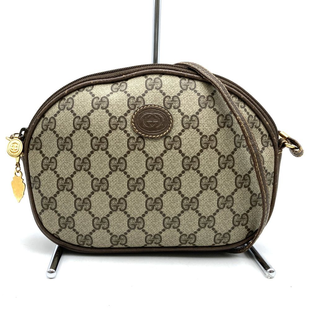 Gucci Shoulder Bag Pochette GG Supreme Brown Vintage