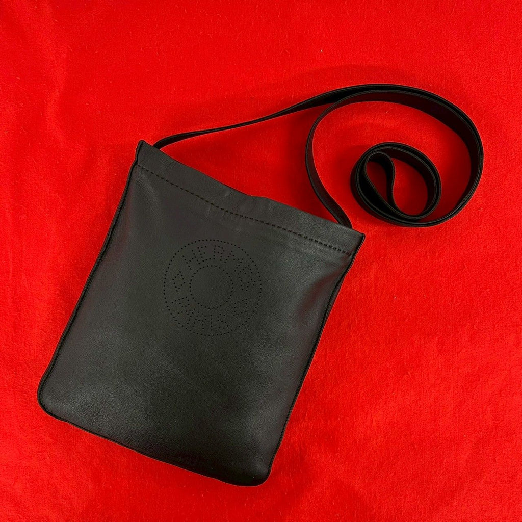 Hermes Clou de Selle Logo Leather Mini Shoulder Bag Pochette Crossbody Black
