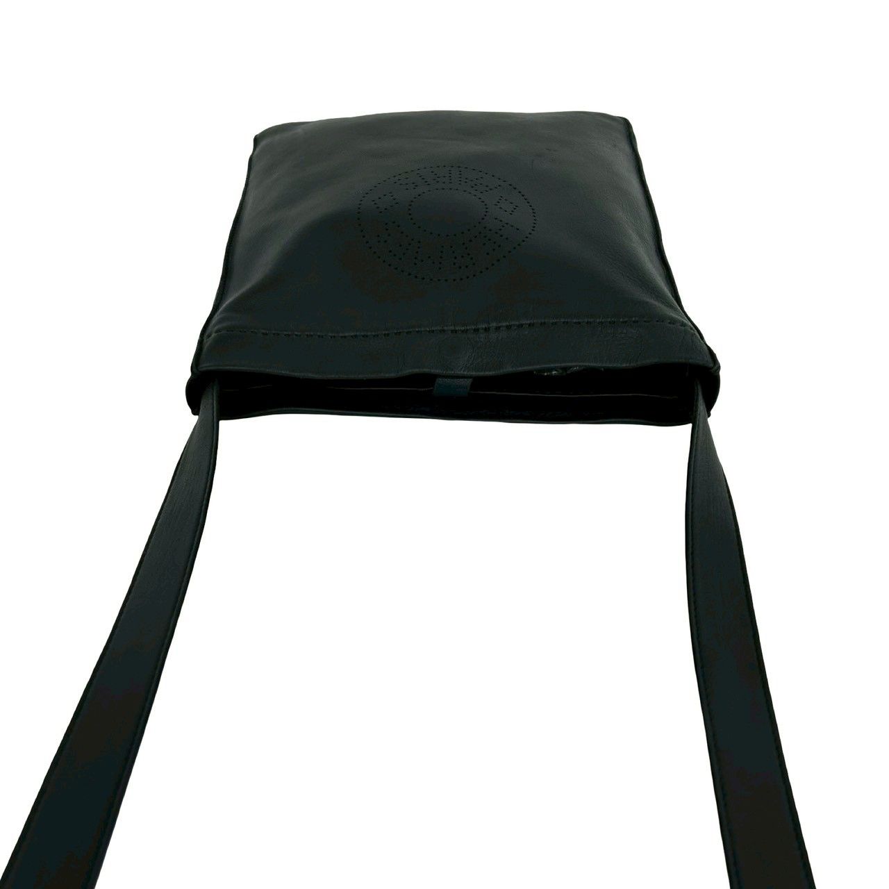Hermes Clou de Selle Logo Leather Mini Shoulder Bag Pochette Crossbody Black — view 4