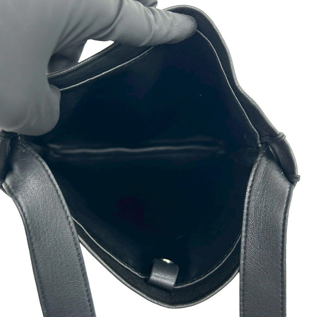 Hermes Clou de Selle Logo Leather Mini Shoulder Bag Pochette Crossbody Black — view 9