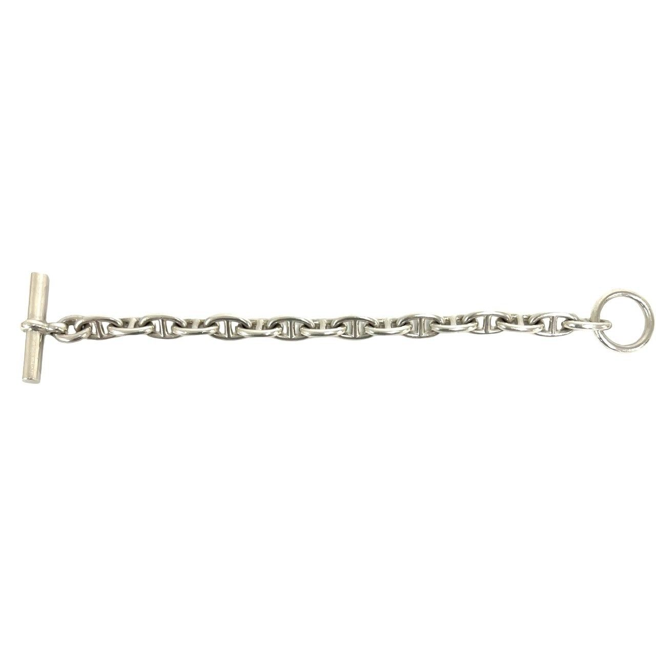 Hermes Cursive Logo Vintage Chaine D'ancre MM 16 Links Bracelet 925 Sterling — view 5